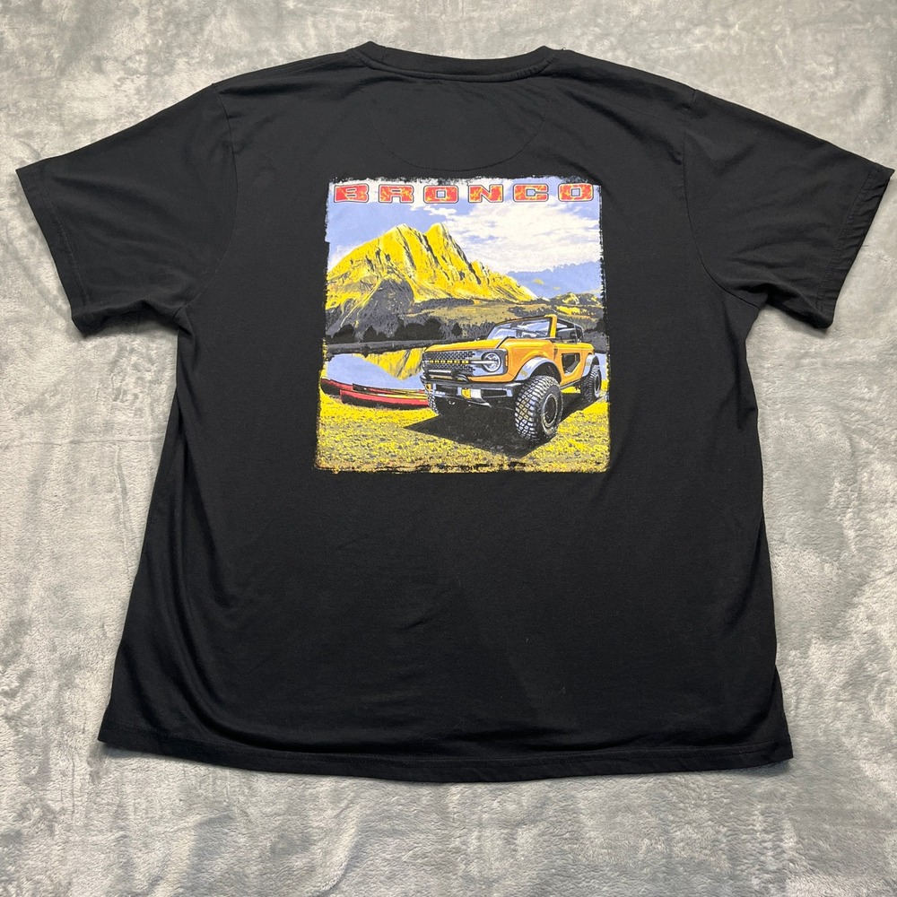 Ford Bronco Buckhorn River T-Shirt Mens XL Black Graphic Back Print Short Sleeve